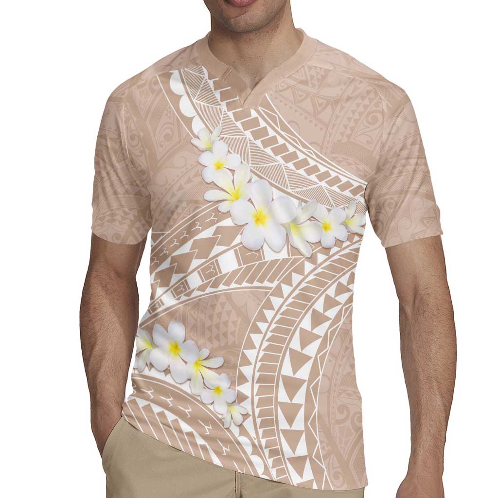 Polynesian Vintage Floral Rugby Jersey Beige Motifs LT7 - Polynesian Pride