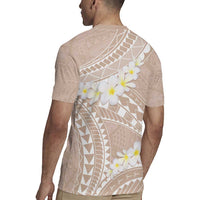 Polynesian Vintage Floral Rugby Jersey Beige Motifs LT7 - Polynesian Pride