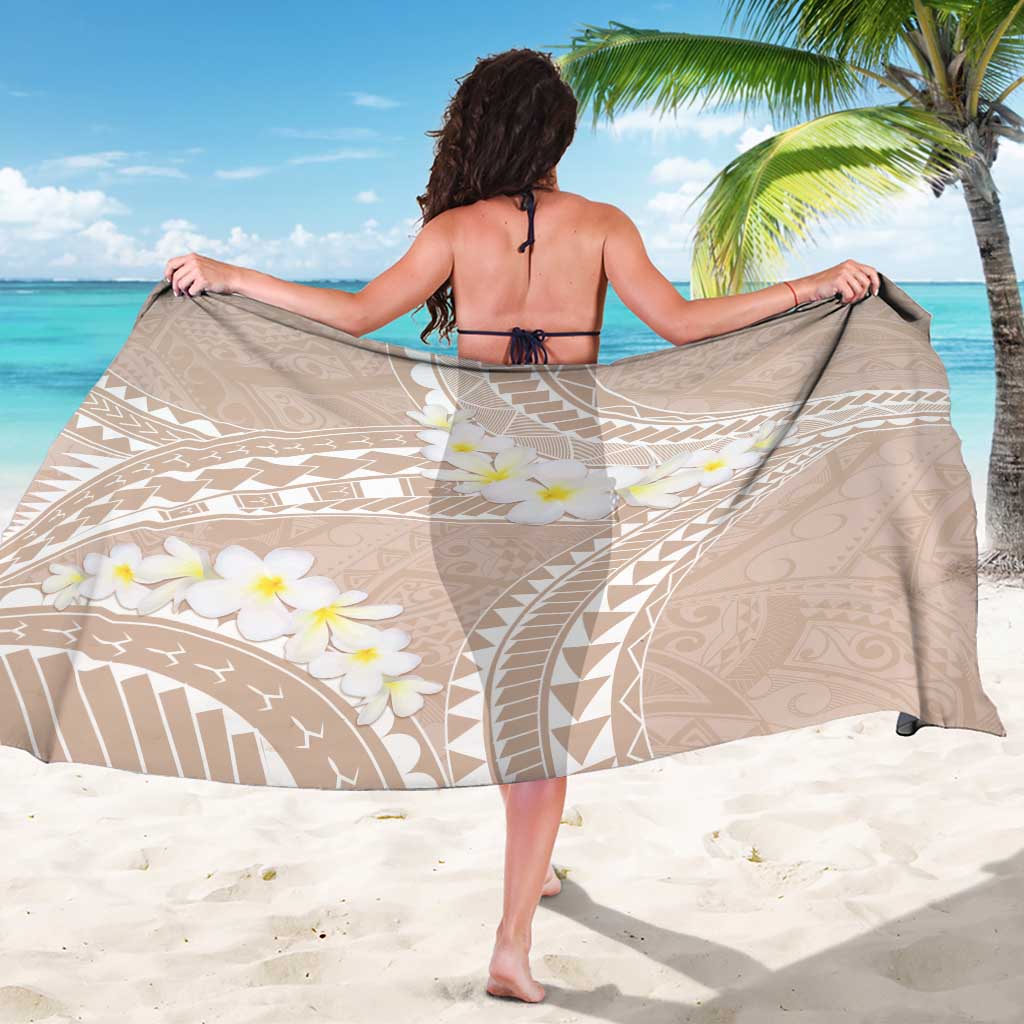 Polynesian Vintage Floral Sarong Beige Motifs - Polynesian Pride