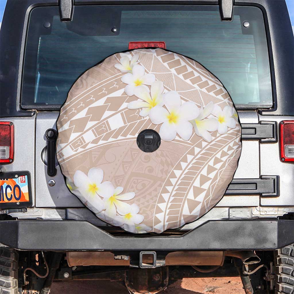Polynesian Vintage Floral Spare Tire Cover Beige Motifs - Polynesian Pride