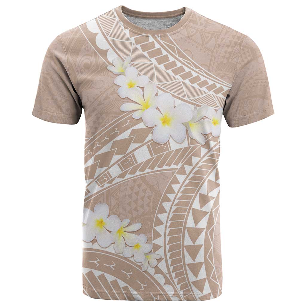 Polynesian Vintage Floral T Shirt Beige Motifs - Polynesian Pride
