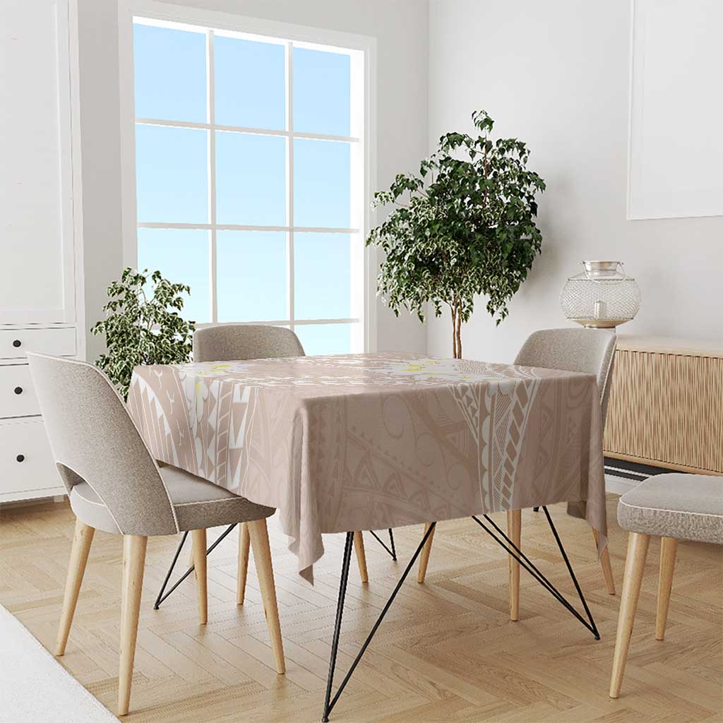 Polynesian Vintage Floral Tablecloth Beige Motifs LT7 - Polynesian Pride