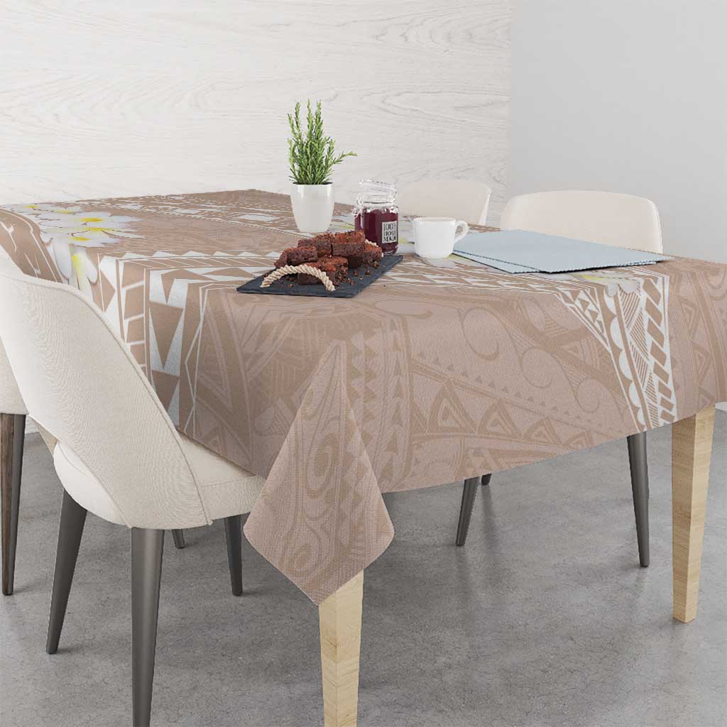 Polynesian Vintage Floral Tablecloth Beige Motifs LT7 - Polynesian Pride
