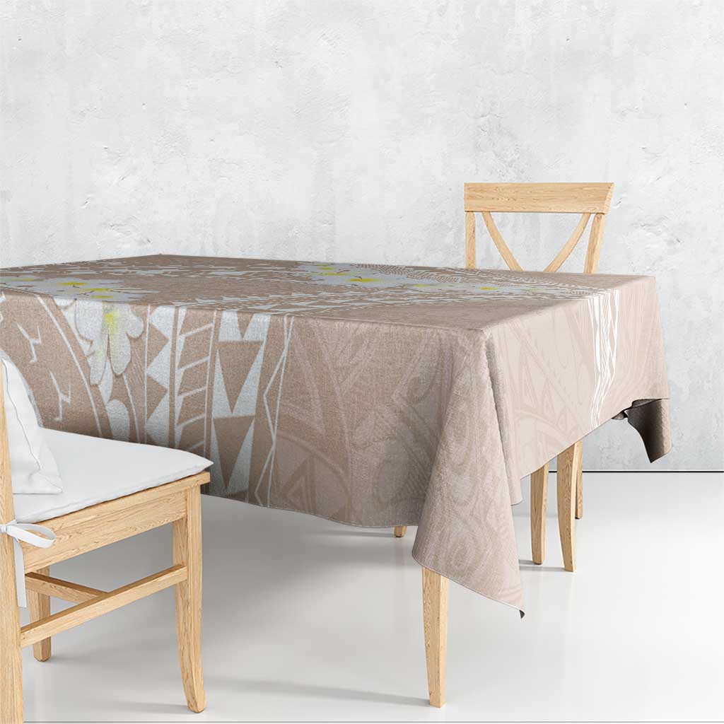 Polynesian Vintage Floral Tablecloth Beige Motifs LT7 - Polynesian Pride