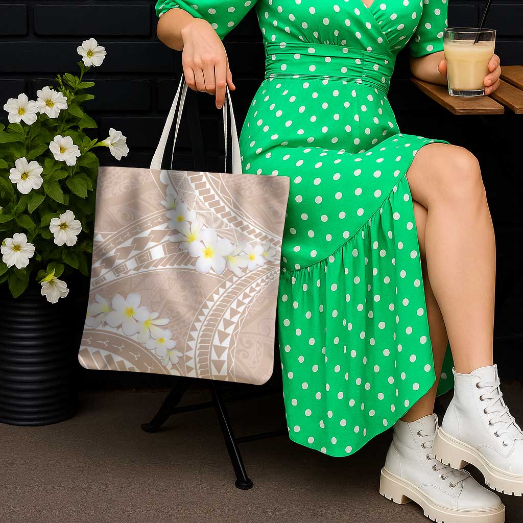 Polynesian Vintage Floral Tote Bag Beige Motifs - Polynesian Pride