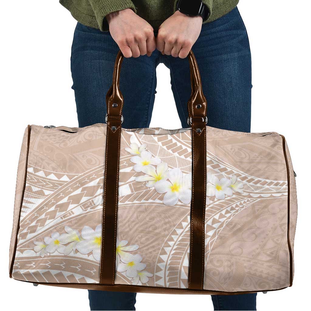 Polynesian Vintage Floral Travel Bag Beige Motifs - Polynesian Pride