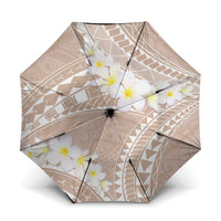 Polynesian Vintage Floral Umbrella Beige Motifs LT7 One Size Folded 11.42 inch Opened Diameter 37.4 inch Beige - Polynesian Pride