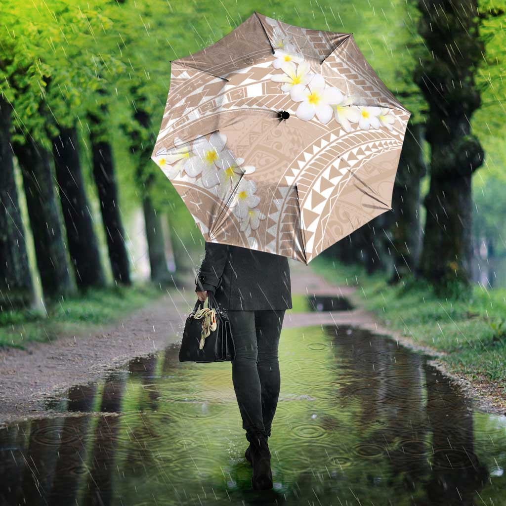 Polynesian Vintage Floral Umbrella Beige Motifs LT7 - Polynesian Pride