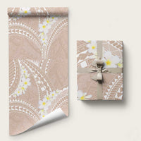 Polynesian Vintage Floral Wrapping Paper Beige Motifs LT7 58" × 23" Beige - Polynesian Pride