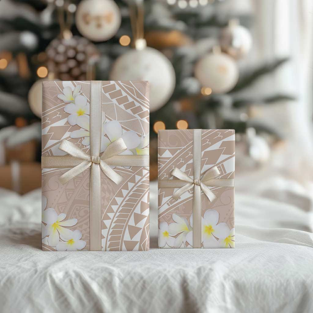 Polynesian Vintage Floral Wrapping Paper Beige Motifs LT7 - Polynesian Pride