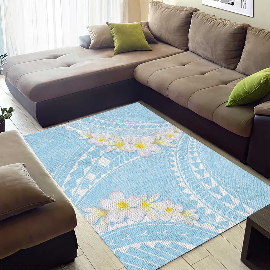 Polynesian Vintage Floral Area Rug Azure Motifs - Polynesian Pride