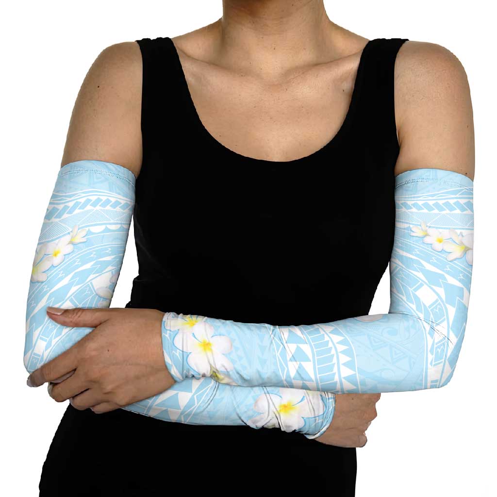Polynesian Vintage Floral Arm Sleeves Azure Motifs - Polynesian Pride