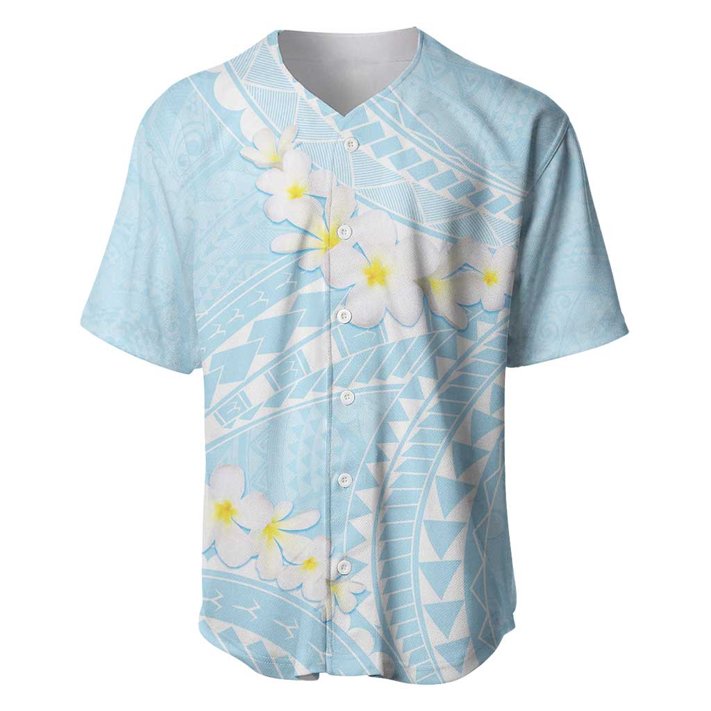 Polynesian Vintage Floral Baseball Jersey Azure Motifs - Polynesian Pride