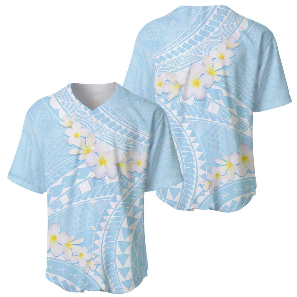 Polynesian Vintage Floral Baseball Jersey Azure Motifs - Polynesian Pride