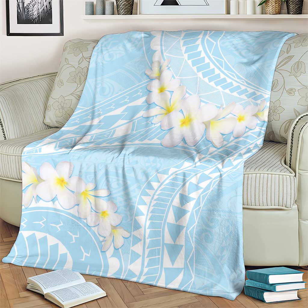 Polynesian Vintage Floral Blanket Azure Motifs - Polynesian Pride