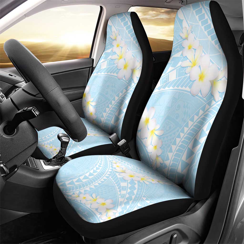 Polynesian Vintage Floral Car Seat Cover Azure Motifs - Polynesian Pride
