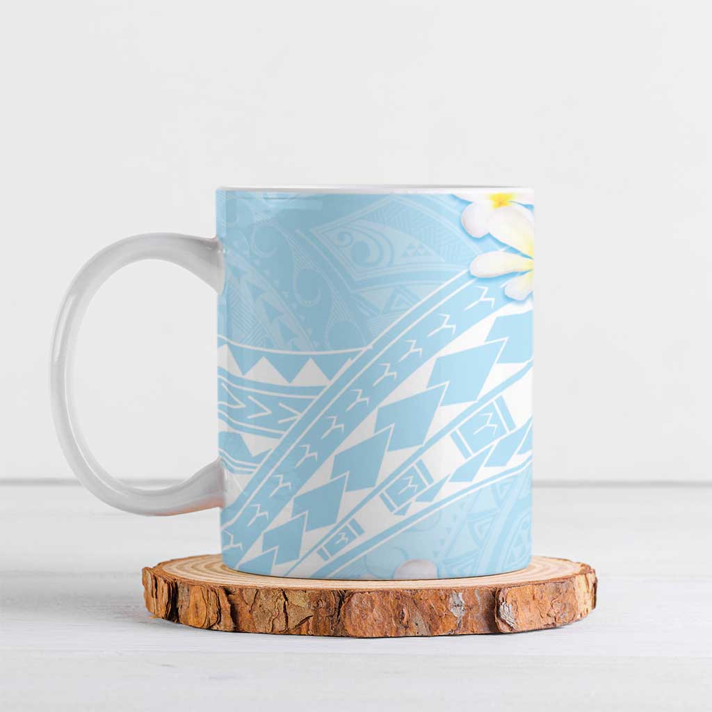 Polynesian Vintage Floral Ceramic Mug Azure Motifs LT7 Azure - Polynesian Pride