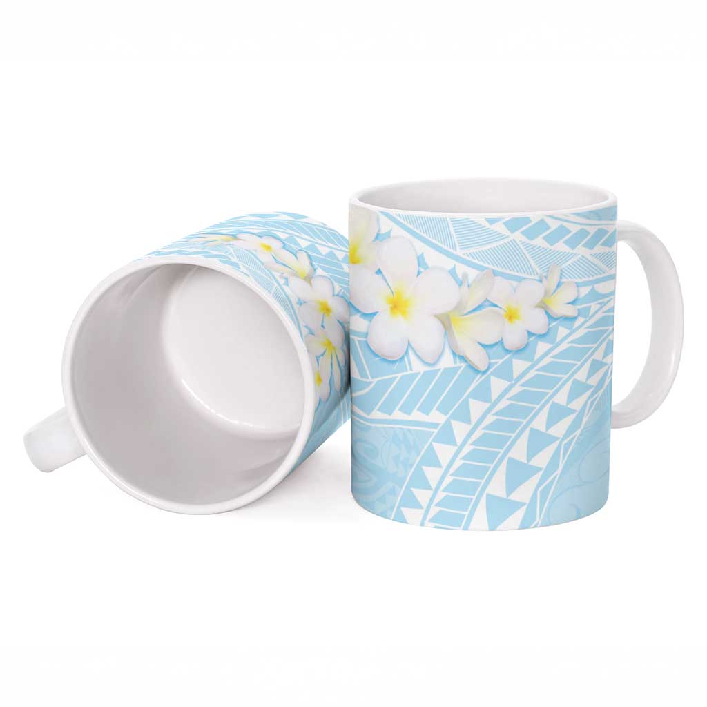 Polynesian Vintage Floral Ceramic Mug Azure Motifs LT7 - Polynesian Pride