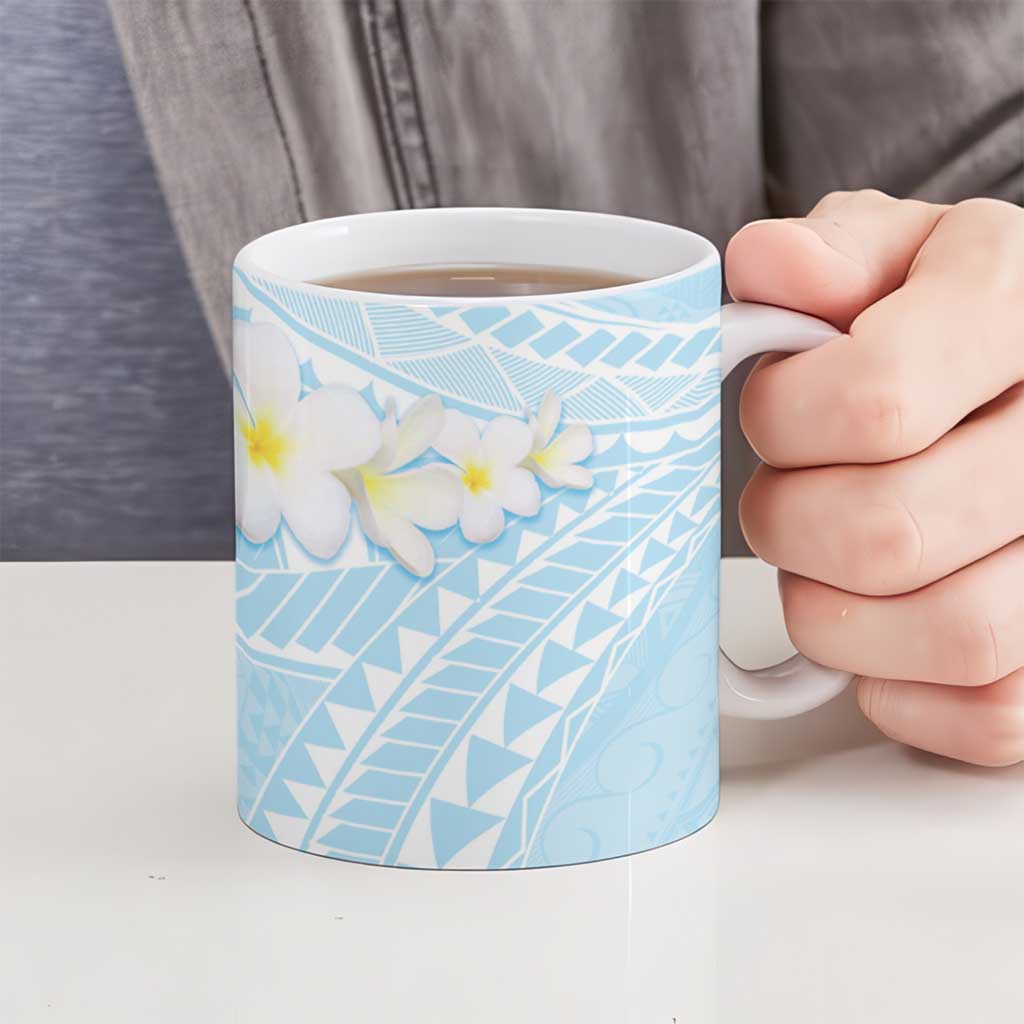 Polynesian Vintage Floral Ceramic Mug Azure Motifs LT7 - Polynesian Pride