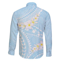 Polynesian Vintage Floral Family Matching Off The Shoulder Long Sleeve Dress and Hawaiian Shirt Azure Motifs - Polynesian Pride