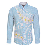 Polynesian Vintage Floral Family Matching Off Shoulder Short Dress and Hawaiian Shirt Azure Motifs - Polynesian Pride