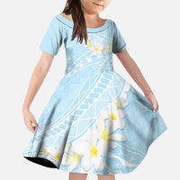 Polynesian Vintage Floral Family Matching Puletasi and Hawaiian Shirt Azure Motifs - Polynesian Pride