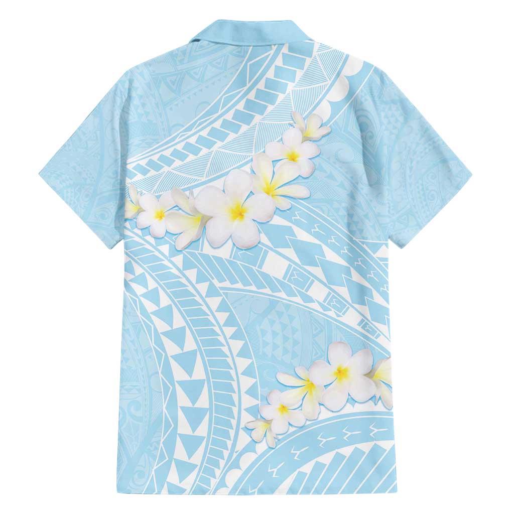Polynesian Vintage Floral Family Matching Puletasi and Hawaiian Shirt Azure Motifs - Polynesian Pride
