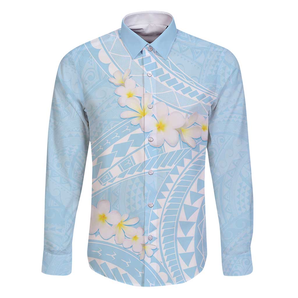 Polynesian Vintage Floral Family Matching Puletasi and Hawaiian Shirt Azure Motifs - Polynesian Pride