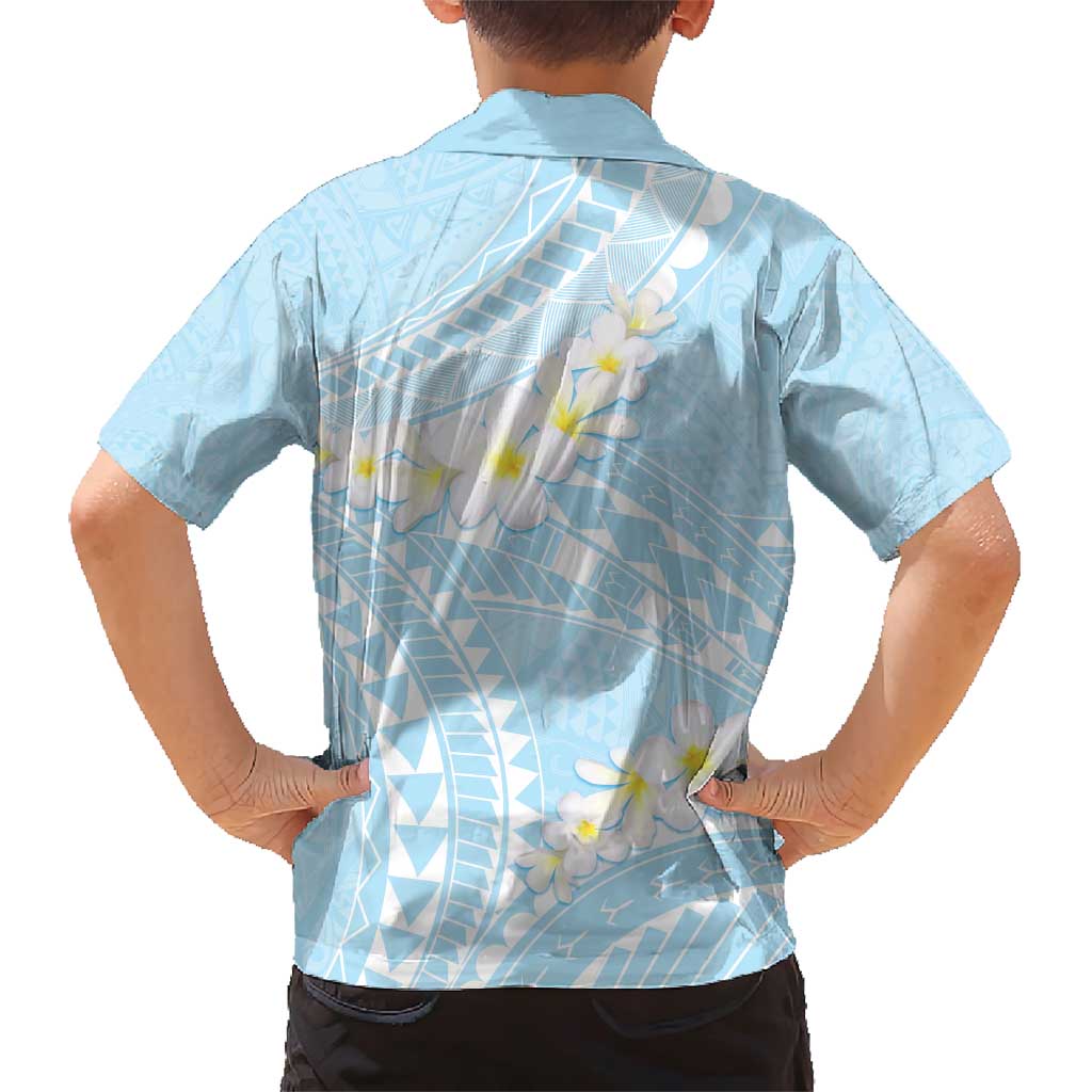 Polynesian Vintage Floral Family Matching Short Sleeve Bodycon Dress and Hawaiian Shirt Azure Motifs - Polynesian Pride