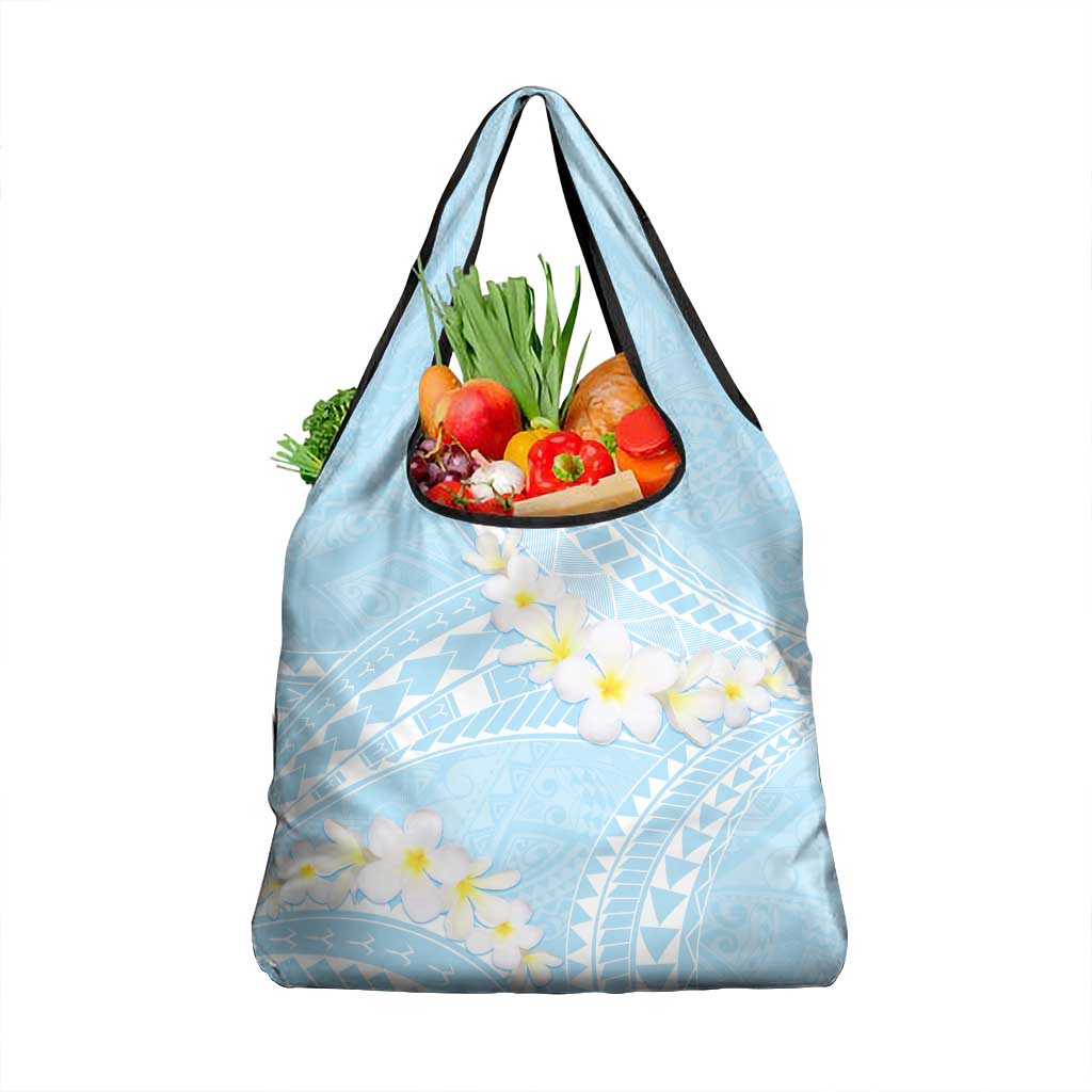 Polynesian Vintage Floral Grocery Bag Azure Motifs LT7 1-pack One Size Azure - Polynesian Pride