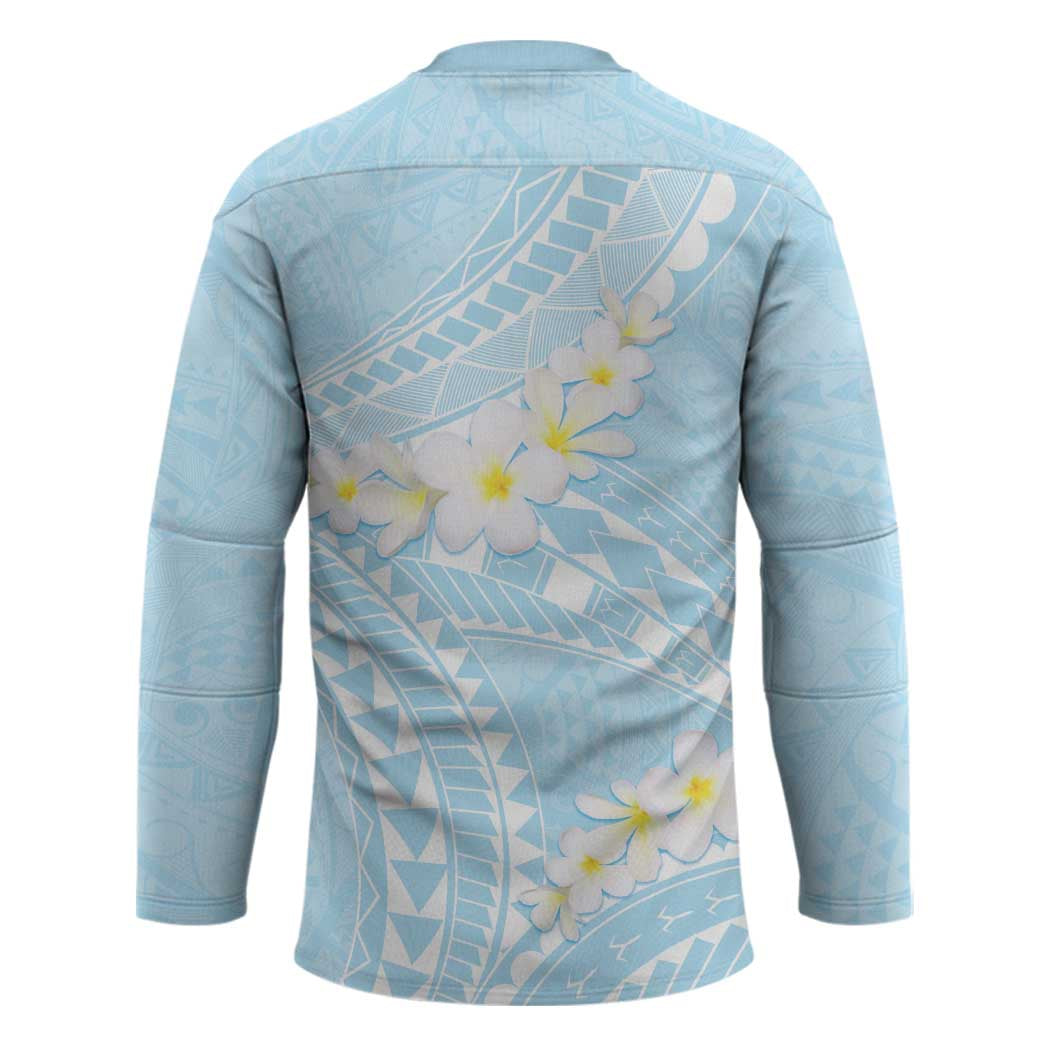 Polynesian Vintage Floral Hockey Jersey Azure Motifs LT7 - Polynesian Pride