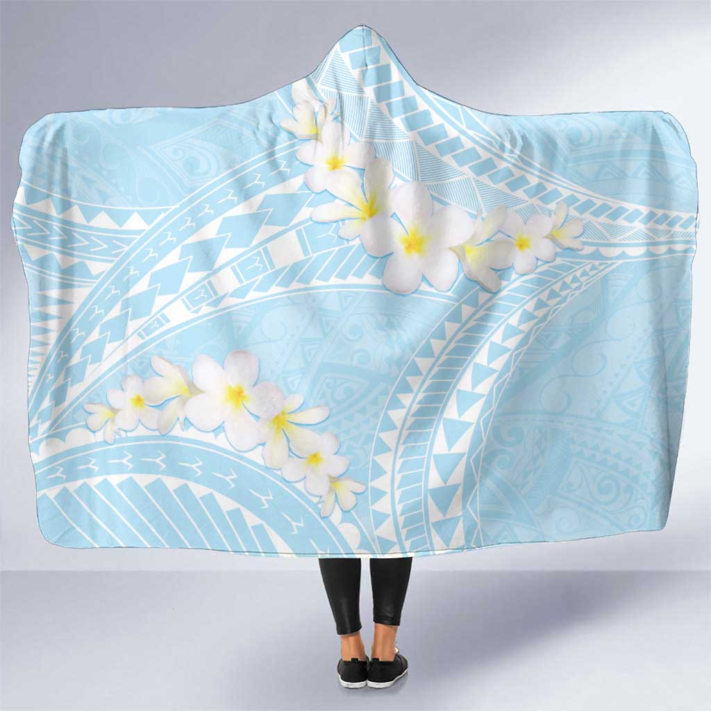 Polynesian Vintage Floral Hooded Blanket Azure Motifs - Polynesian Pride