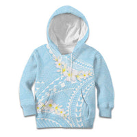 Polynesian Vintage Floral Kid Hoodie Azure Motifs - Polynesian Pride
