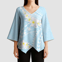 Polynesian Vintage Floral Kimono Sleeve Blouse Azure Motifs - Polynesian Pride