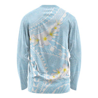 Polynesian Vintage Floral Long Sleeve Shirt Azure Motifs LT7 - Polynesian Pride