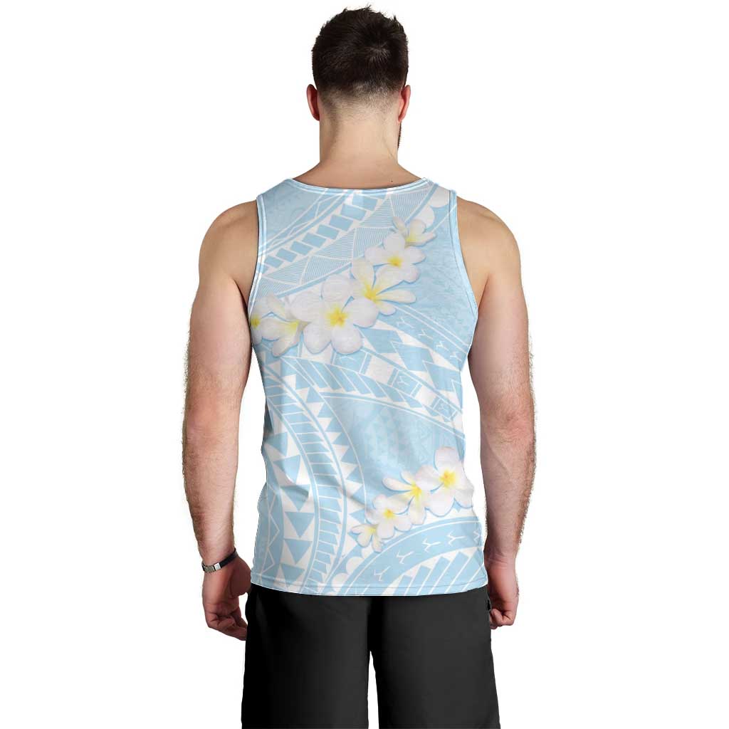 Polynesian Vintage Floral Men Tank Top Azure Motifs LT7 - Polynesian Pride