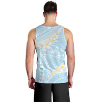 Polynesian Vintage Floral Men Tank Top Azure Motifs LT7 - Polynesian Pride