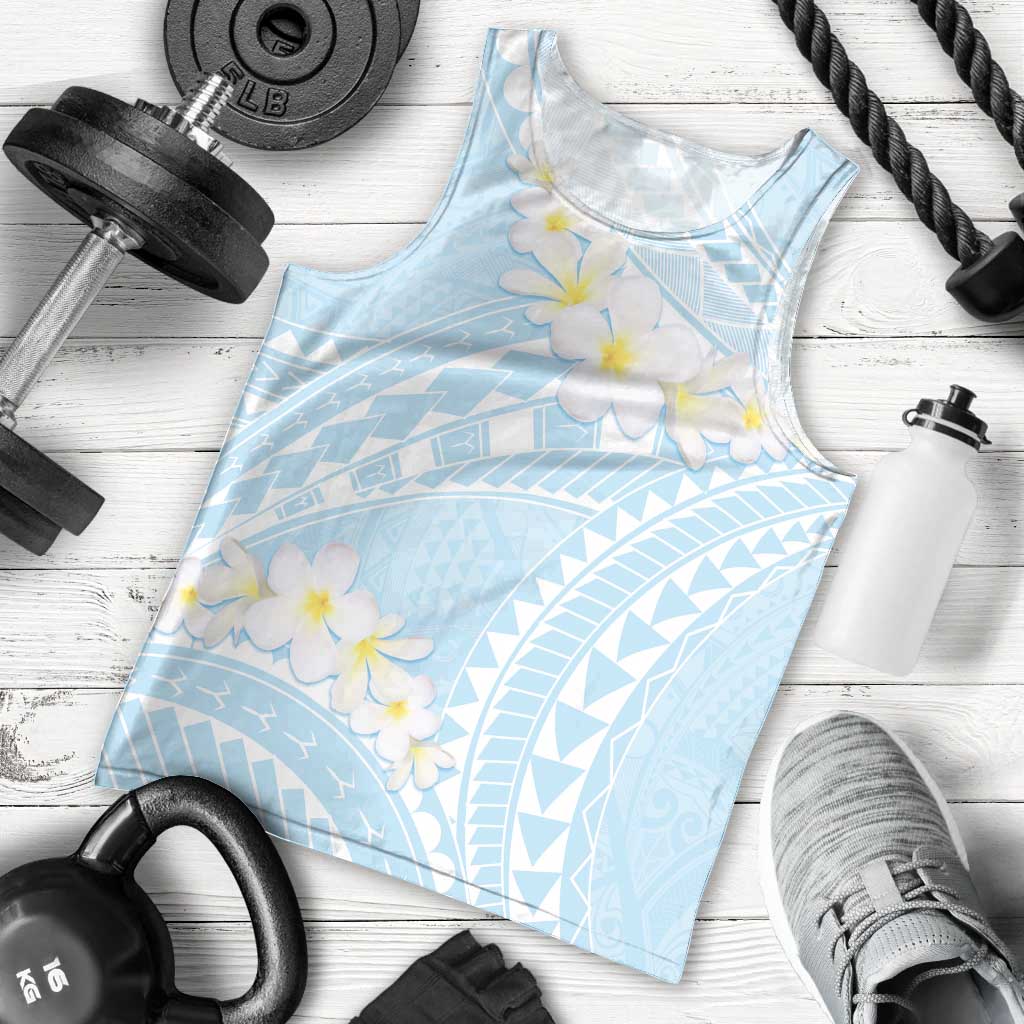 Polynesian Vintage Floral Men Tank Top Azure Motifs LT7 - Polynesian Pride