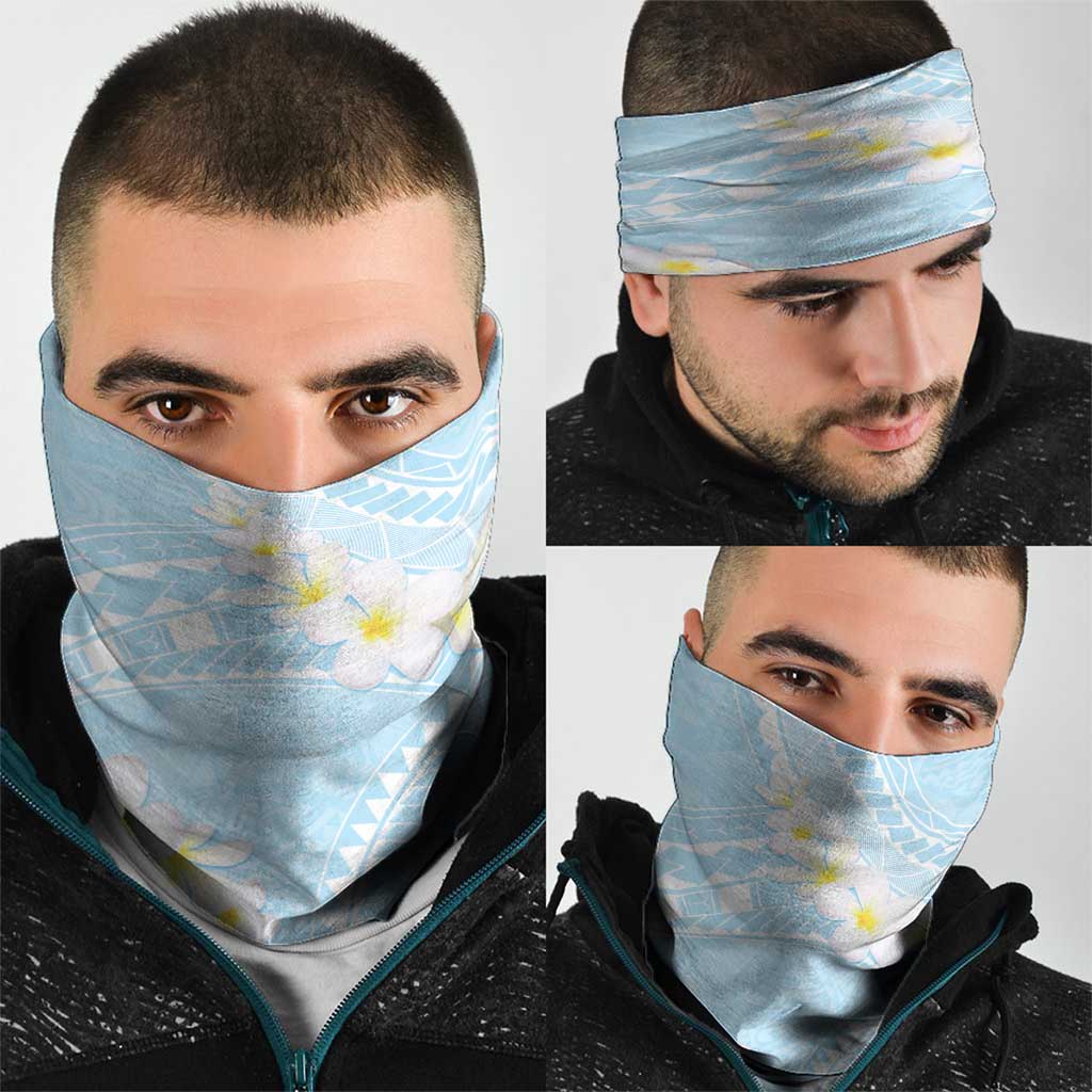 Polynesian Vintage Floral Neck Gaiter Azure Motifs - Polynesian Pride