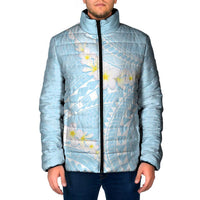 Polynesian Vintage Floral Padded Jacket Azure Motifs LT7 Men Azure - Polynesian Pride