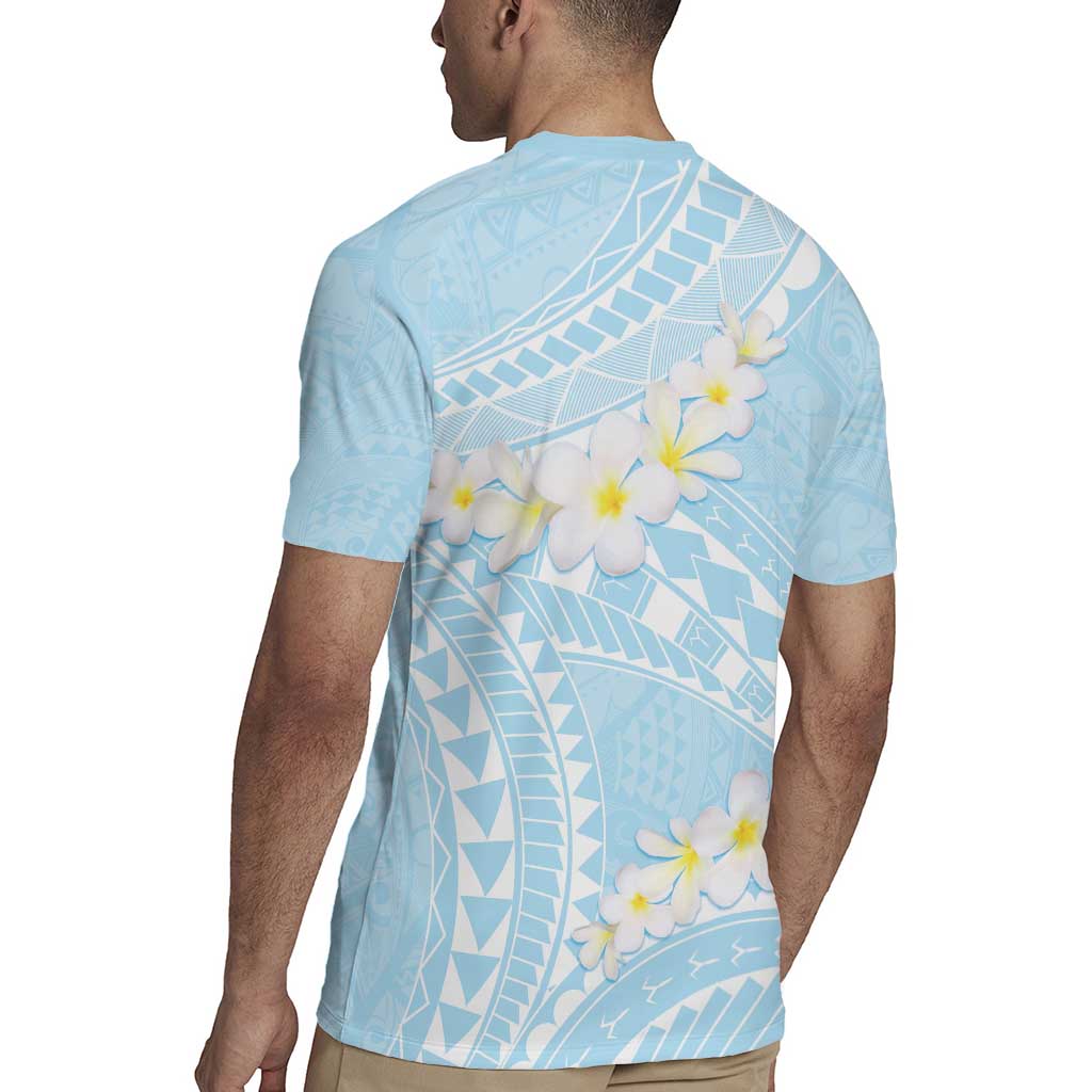 Polynesian Vintage Floral Rugby Jersey Azure Motifs LT7 - Polynesian Pride