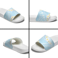 Polynesian Vintage Floral Slide Sandals Azure Motifs - Polynesian Pride