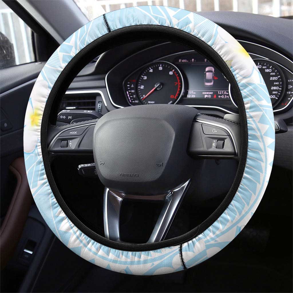 Polynesian Vintage Floral Steering Wheel Cover Azure Motifs LT7 - Polynesian Pride