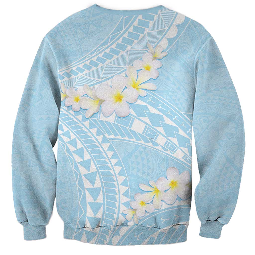 Polynesian Vintage Floral Sweatshirt Azure Motifs LT7 - Polynesian Pride
