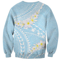 Polynesian Vintage Floral Sweatshirt Azure Motifs LT7 - Polynesian Pride