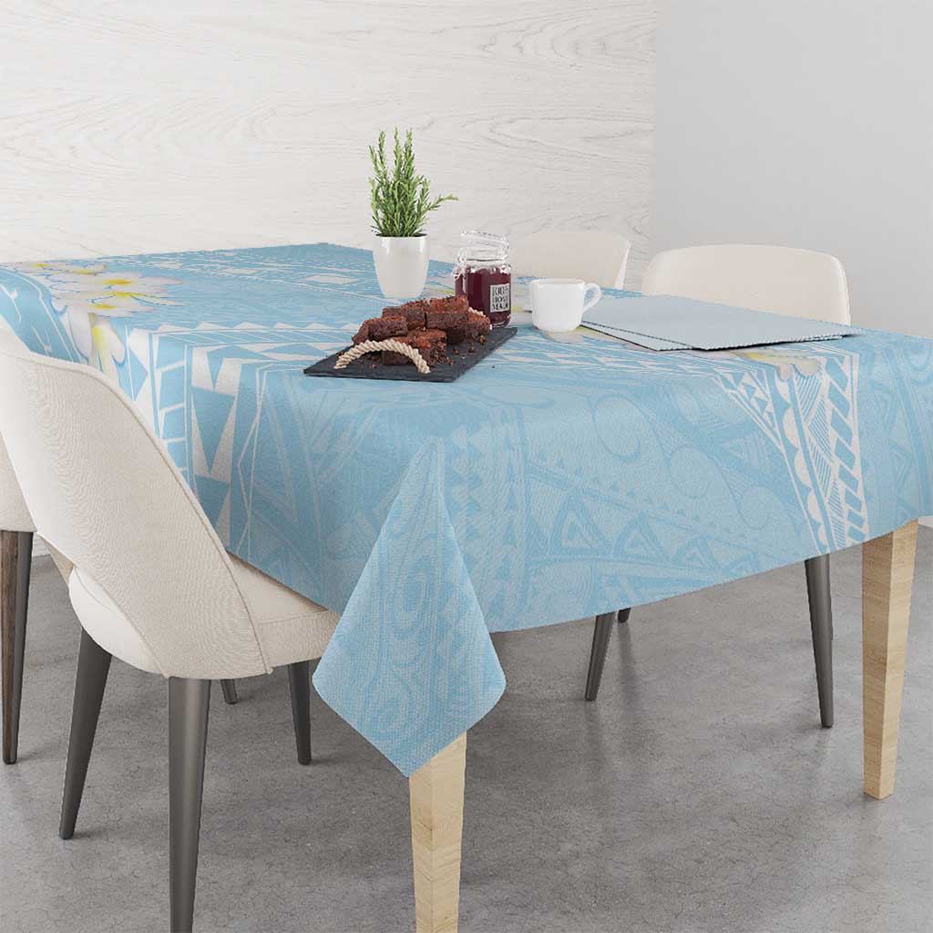 Polynesian Vintage Floral Tablecloth Azure Motifs LT7 - Polynesian Pride