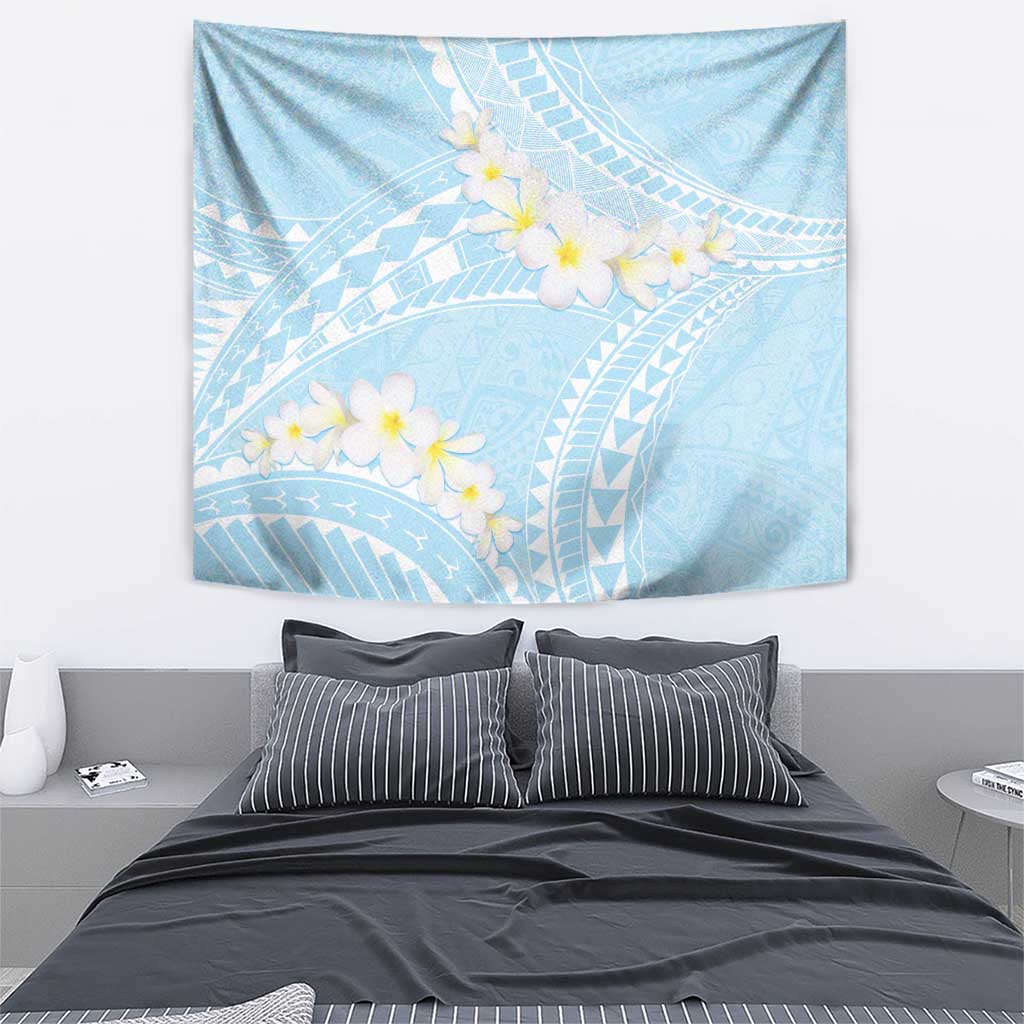Polynesian Vintage Floral Tapestry Azure Motifs - Polynesian Pride
