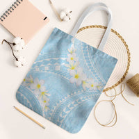 Polynesian Vintage Floral Tote Bag Azure Motifs - Polynesian Pride