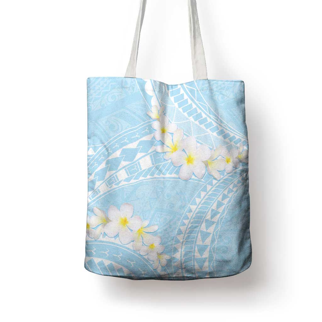 Polynesian Vintage Floral Tote Bag Azure Motifs - Polynesian Pride
