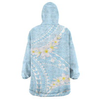 Polynesian Vintage Floral Wearable Blanket Hoodie Azure Motifs LT7 - Polynesian Pride